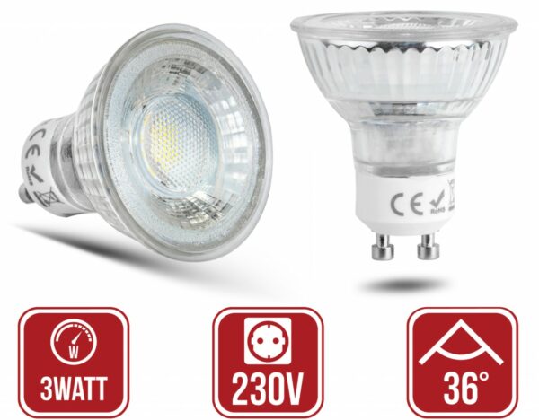 GU10 3Watt LED 230Volt Leuchtmittel