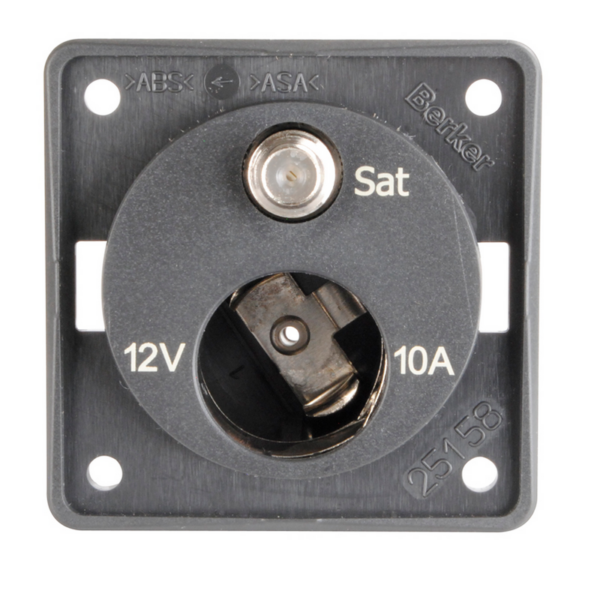 Berker Integro Steckdose SAT und 12V, anthrazit