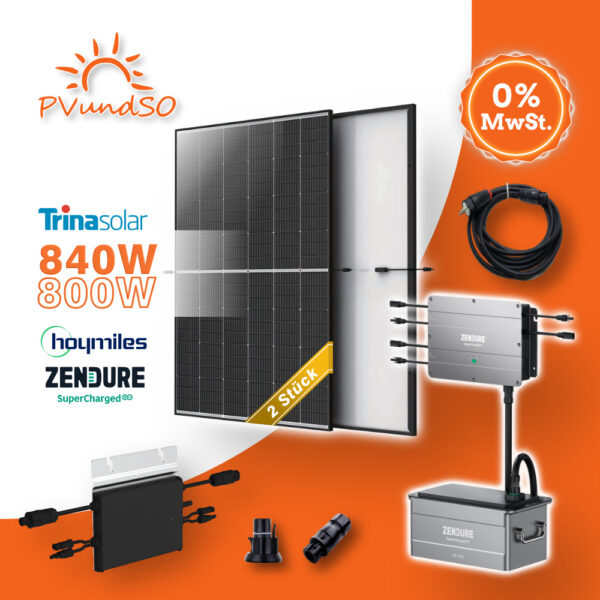 840W Balkonkraftwerk mit HM800 inkl. Zendure Solar Flow Set