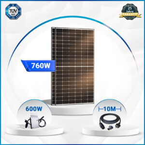 Solar-PV 760W Balkonkraftwerk Komplettset – Mit EPP 380W Solarmodule, Hoymiles-600W Mikrowechselrichter und 10m Schukostecker