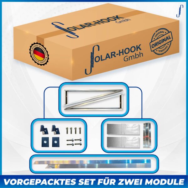 Montagepaket Aufständerung SÜD (nebeneinander) Premium  für 2 Module (380/390/400/410/430)