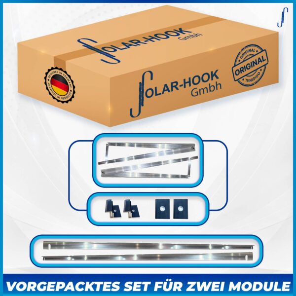 Montagepaket Aufständerung SÜD (nebeneinander) Basis-System für 2 Module (400/410/415/430)