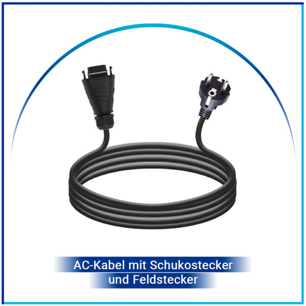 15m Anschlusskabel mit Schuko Steckverbinder und Feldstecker