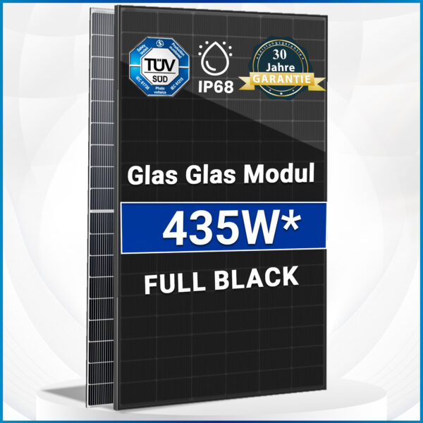 Trinasolar Solarmodul 10x435W Bifazial Glas-Glas Solarpanel – Full Black Vertex S+ Photovoltaik Modul