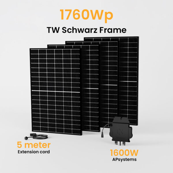 Balkonkraftwerk 800/1800W APsystems Wechselrichter, TW Solarmodul 880Wp