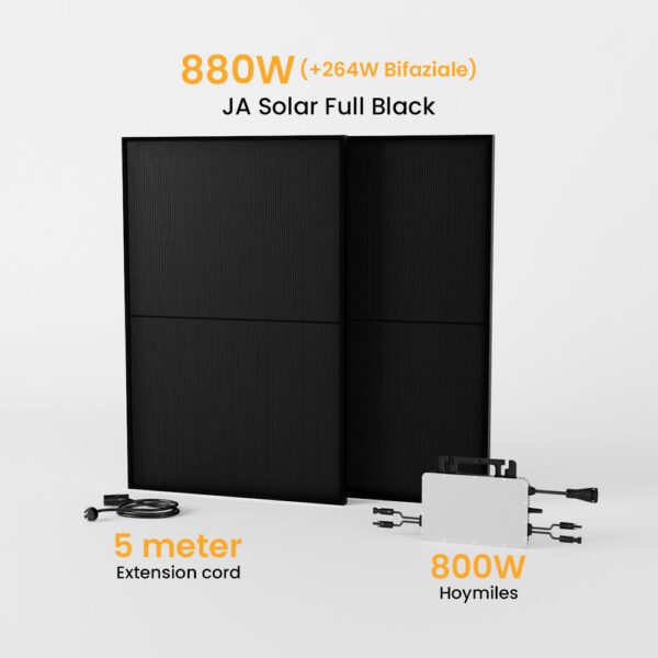 Balkonkraftwerk Hoymiles Wechselrichter 800/1600W, JA Solar Solarmodule 880/1760Wp